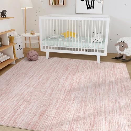 Boho 5x7 Area Rug Living Room Rugs Machine Washable Pink (A-pink / 5' x 7' (Rectangular))