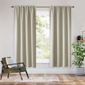 Bedroom Blackout Curtains 72 inches Long (100% Blackout - Natural / 34"W x 72"L (Pack of 2))