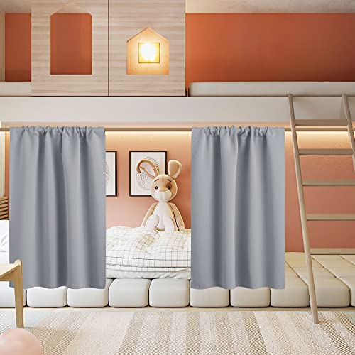 Blackout Curtains for Bedroom Living Room Nursery 63 inches Long (Silver Grey / 34"W x 63"L (Pack of 2))