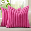 Fall Faux Fur Throw Pillow Covers 20x20 Set of 2 Hot Pink (Hot Pink / 20" x 20" (Pack of 2))