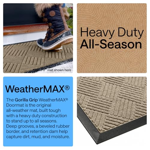 WeatherMAX Door Mat (Beige Diamond / 29" x 17")