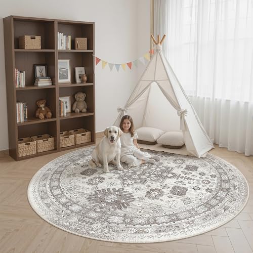9ft Round Rug (Brown/Beige / 9' (Round))