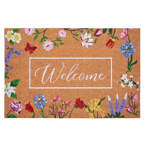 Butterfly Garden Welcome Doormat (Butterfly Garden Welcome / 1'5" x 2'5" (Rectangular))