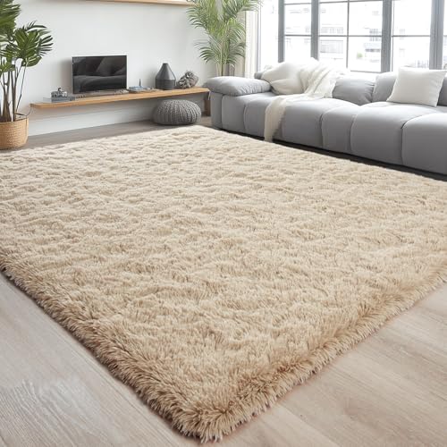 Soft Area Rugs for Bedroom Living Room Plush Fluffy Rug 3x5 Feet (Camel / 3' x 5' (Rectangular))