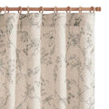 Grey Floral Linen Curtains Lined 63 Inch Vintage Back Tab 2 Panels (Charlotte Grey / 50"W x 63"L (Pack of 2))