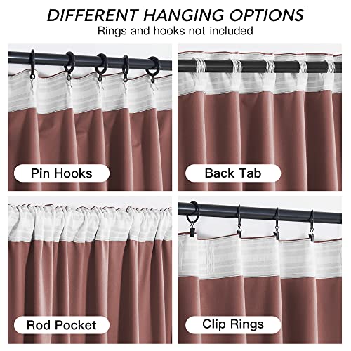Velvet Curtains 108 inches Long (Wild Rose / 52"W x 108"L (Pack of 2))