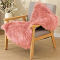 Pink Fluffy Sheepskin Fur Area Rugs for Bedroom Washable Furry Carpet Rug for Living Room Faux Fur Rug 2x3 Nursery (2' x 3' (Rectangular) / Pink)