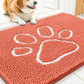 Dog Door Mat for Muddy Paws (30"X20" / Coral and White)