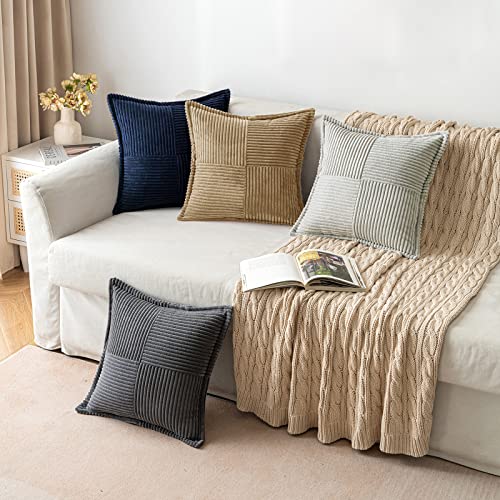 Decorative Lumbar Throw Pillow Covers 12x20 Inch Khaki 2 Pack (Khaki / 20" x 12" (Pack of 2))