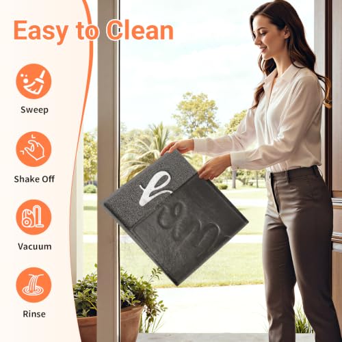 Door Mat Indoor Outdoor Welcome Mat for Entrance (Grey / 1'6" x 2'6" (Rectangular))