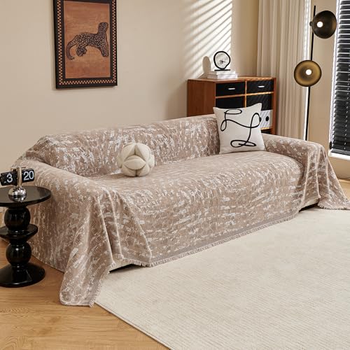 Couch Covers for 3 Cushion Couch Sofa (71" x 118" / 7# Khaki Blur Mottling)