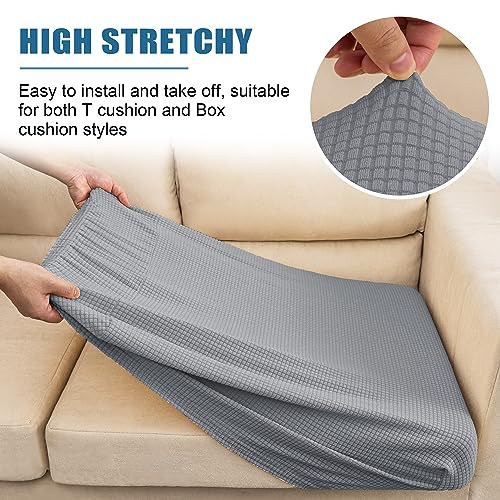 Water Resistant Spandex Couch Cushion Covers (Large / Light Gray)