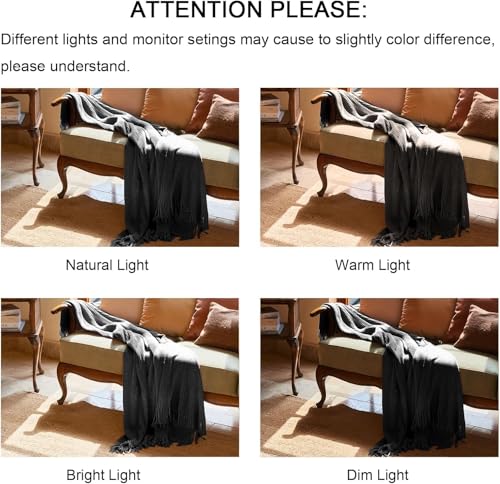 Throw Blanket for Couch (G-dark Grey / 60*80'')