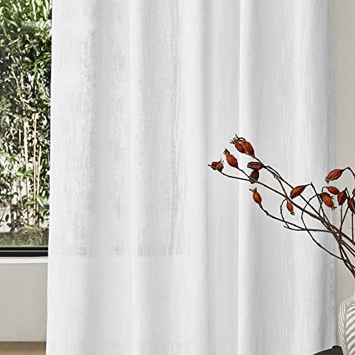 Patio White Curtains for Sliding Door (50"W x 90"L (Pack of 2) / White)