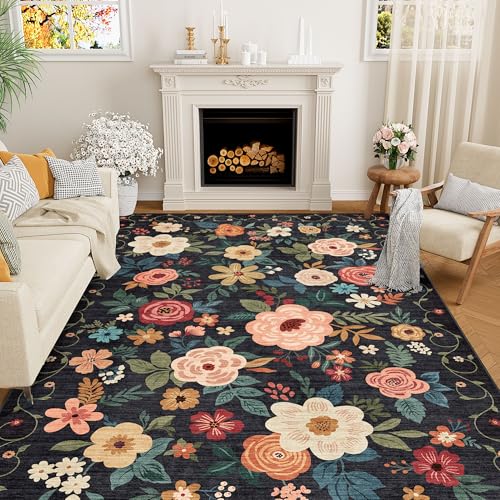 5x8 Area Rug for Bedroom (Black / 5' x 8' (Rectangular))
