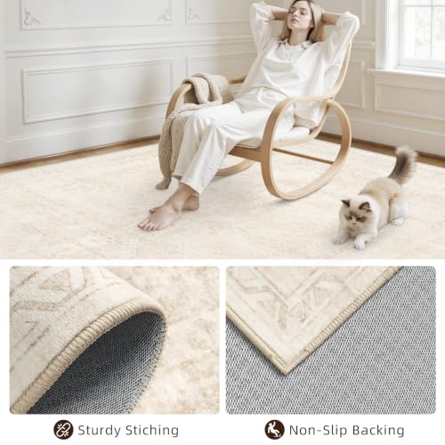 6x9 Area Rugs Living Room (Beige / 6' x 9' (Rectangular))