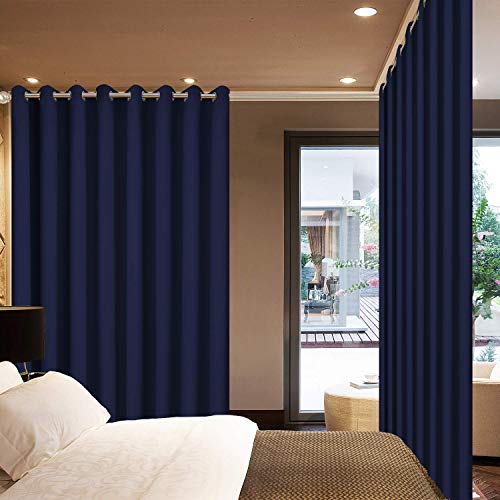 Navy Blue Room Darkening Curtains 84 inch Sliding Door Drapes (Navy Blue / 100"W x 84"L (Pack of 1))