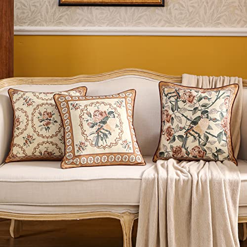 Vintage Linen Throw Pillow Cover (18" x 18" (Pack of 2) / Parkerestate C)