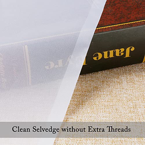 White Sheer Curtains 90 Inches Long 2 Panels (White / 42"W x 90"L (Pack of 2))