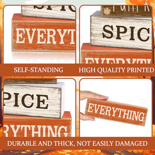 4 Pcs Fall Table Decor Pumpkin Spice Sign (Cup)