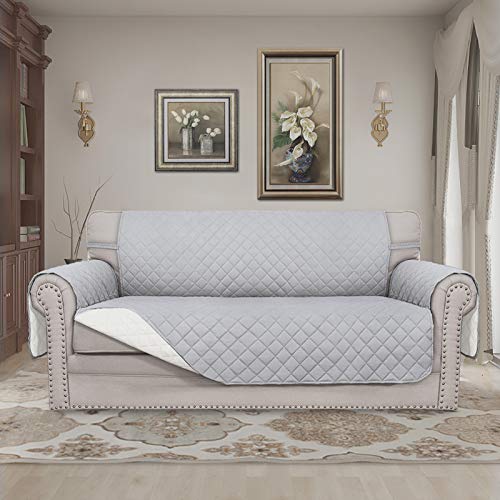 Reversible Couch Cover (Light Gray/Ivory / Medium-XL Loveseat)