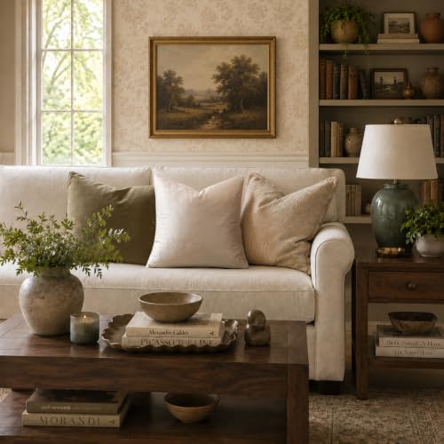 Velvet Pillow Covers 16x16 Decorative Pillows Pack of 2 Beige (Champagne / 16" x 16" (Pack of 2))