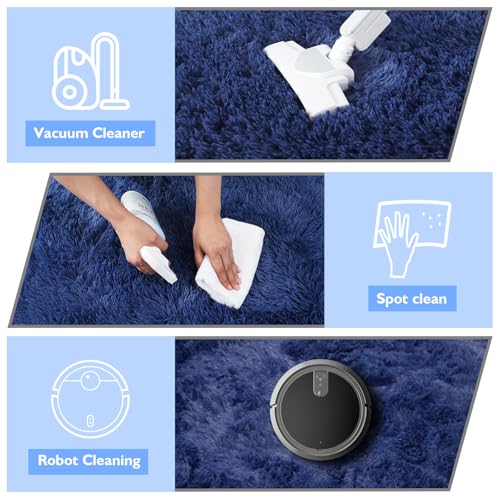 9x12 Fluffy Area Rugs for Living Room Bedroom (Blue / 9' x 12' (Rectangular))