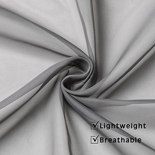 Short Grey Sheer Curtains 36 Inches 2 Panels Set (Grey / 42"W x 36"L (Pack of 2))