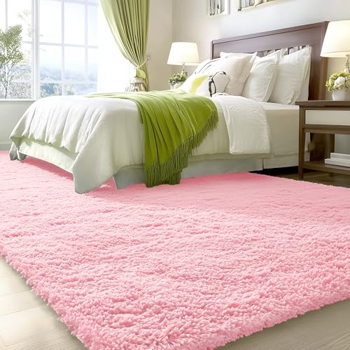 8x10 Machine Washable Large Area Rugs for Living Room (8x10 Ft / Pink)