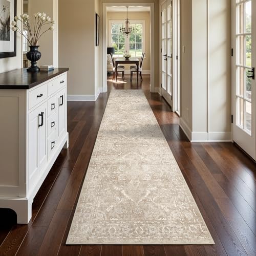 3x14 Washable Hallway Runners (Natural Beige / 3' x 14' (Runner))