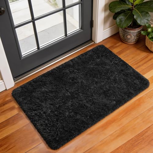 Small Black Entryway Throw Rugs for Bedroom (3- Black / 2' x 3' (Rectangular))