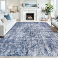 9x12 Washable Area Rug for Living Room Bedroom (Navy/Light Gray / 9' x 12' (Rectangular))