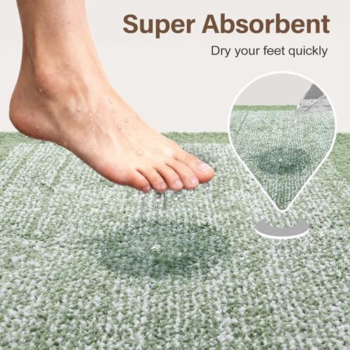 70x24 Long Bathroom Rugs Non Slip Washable (Green / 2' x 5'10" (Rectangular))