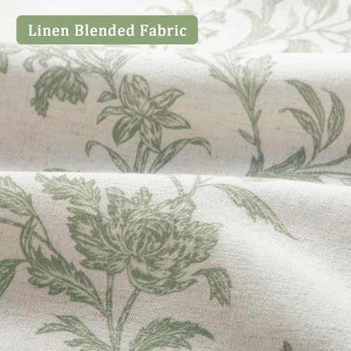 Sage Green Boho Floral 100% Blackout Curtains 90 Inch 2 Panels (Sage Green / 52"W x 90"L (Pack of 2))