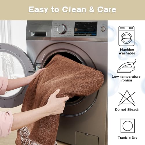 Couch Cover for Dogs Washable Couch Covers for 3 Cushion Couch Sofa Super Soft Sofa Slipcover Non Slip Sofa Cover (71" x 150" / Chocolate)