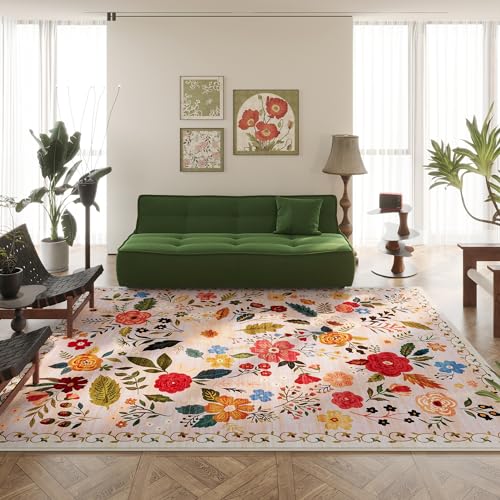 Area Rug 6x9 Washable (Beige / 6' x 9' (Rectangular))