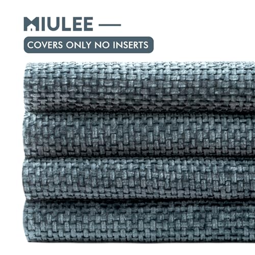 Soft Decorative Chenille Pillow Covers Navy Blue 18x18 Pack of 4 (18" x 18" (Pack of 4) / Navy Blue)