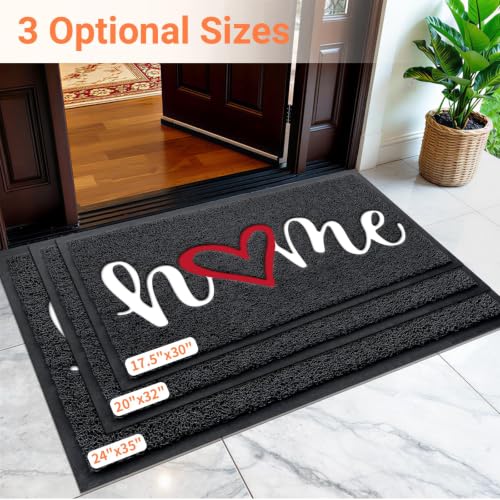 Door Mat Indoor Outdoor Welcome Mat for Entrance (Black / 2' x 2'11" (Rectangular))