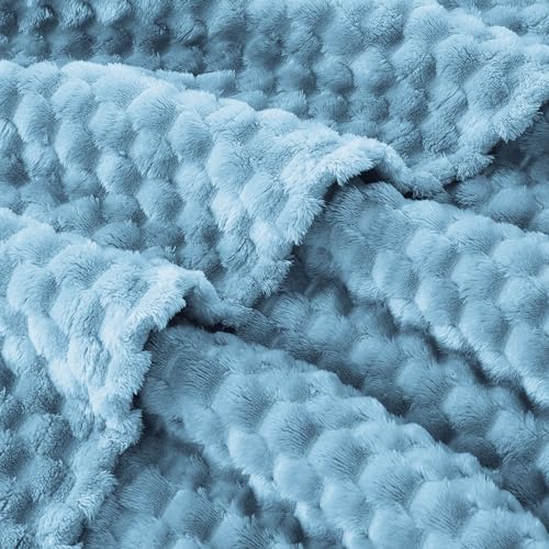 Turtle Shell Throw Blanket Blue for Couch Gentle Soft Fleece (Blue / Throw)