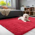 3x5 Machine Washable Small Bedside Rug (3x5 Ft / Red)