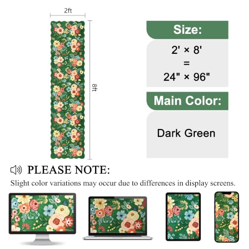 2x8 Washable Runner Rug (Dark Green (Big) / 2' x 8' (Rectangular))