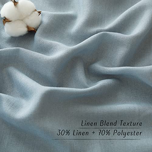 Linen Stone Blue Curtains 63 inch Length (Stone Blue / 55"W x 63"L (Pack of 2))