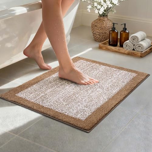 Bathroom Rugs 24x17 Non Slip Washable (Coffee / 1'5" x 2' (Rectangular))