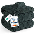 Checkered Soft Cozy King Size Blankets for Bed (Dark Green / King (108" X 90"))