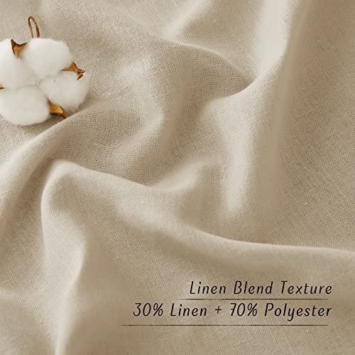 Thick Flax Linen Curtains for Living Room (Angora / 55"W x 90"L (Pack of 2))