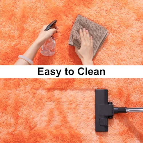 Soft Runner Rugs for Bedroom Hallways (2' x 6' (1 pc) / Tie-dyed Orange)