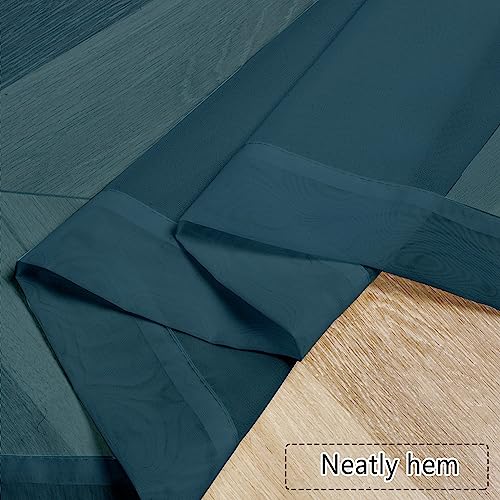 Stone Blue Sheer Valances for Windows 2 Pack (Stone Blue / 42"W x 14"L (Pack of 2))