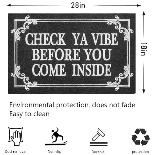 Indoor Door Mat Welcome Mats for Front Door Outdoor Entry Black Doormat (1'6" x 2'4" (Rectangular) / Come Inside-black)