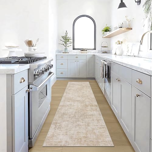 2'6''x8' Runner Rugs Washable Rug (Beige / 2'6" x 8' (Runner))