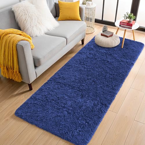 2x5 Machine Washable Runner Rugs for Hallway (2x5 Ft / Navy Blue)